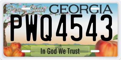 GA license plate PWQ4543