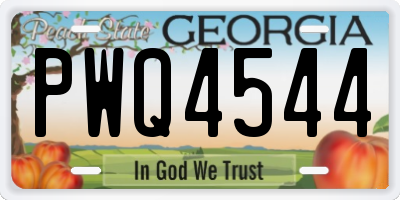 GA license plate PWQ4544