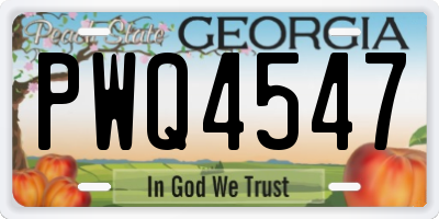 GA license plate PWQ4547