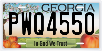 GA license plate PWQ4550