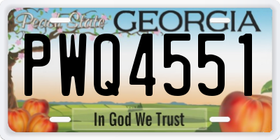GA license plate PWQ4551