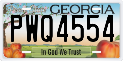 GA license plate PWQ4554