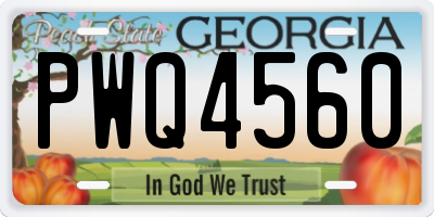 GA license plate PWQ4560