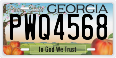 GA license plate PWQ4568