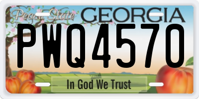 GA license plate PWQ4570
