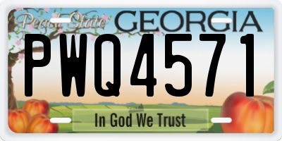 GA license plate PWQ4571