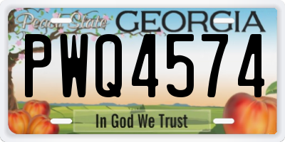 GA license plate PWQ4574