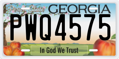 GA license plate PWQ4575
