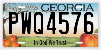 GA license plate PWQ4576