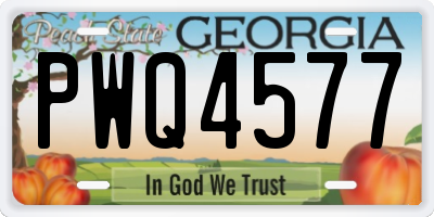 GA license plate PWQ4577