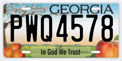 GA license plate PWQ4578