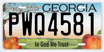 GA license plate PWQ4581