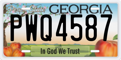 GA license plate PWQ4587