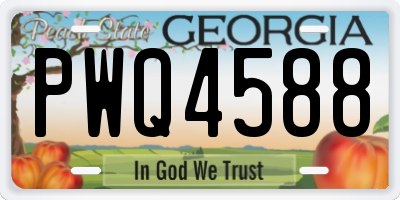 GA license plate PWQ4588