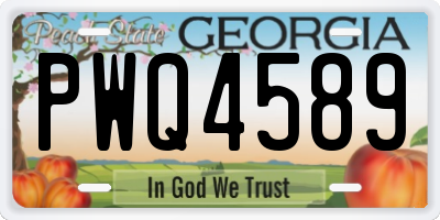 GA license plate PWQ4589