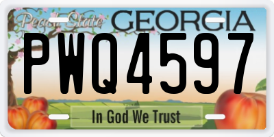 GA license plate PWQ4597