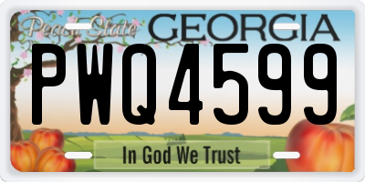 GA license plate PWQ4599