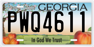 GA license plate PWQ4611