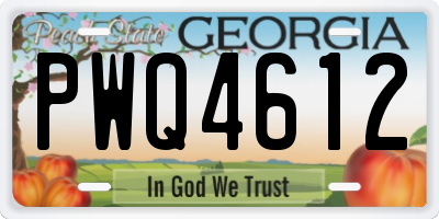 GA license plate PWQ4612