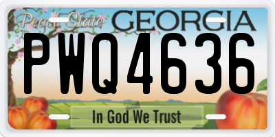 GA license plate PWQ4636