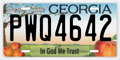 GA license plate PWQ4642