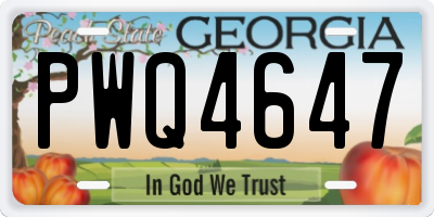 GA license plate PWQ4647