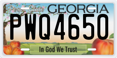 GA license plate PWQ4650