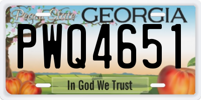 GA license plate PWQ4651