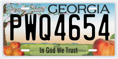 GA license plate PWQ4654