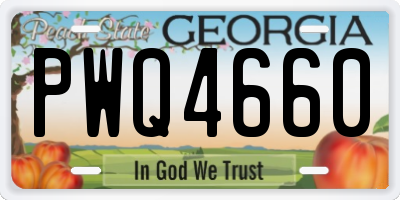 GA license plate PWQ4660