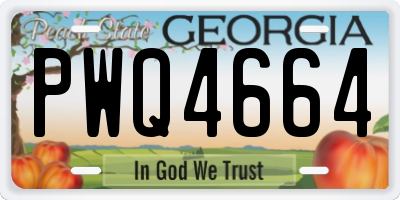 GA license plate PWQ4664