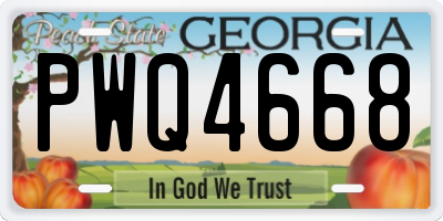 GA license plate PWQ4668