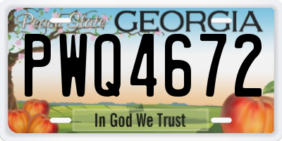 GA license plate PWQ4672