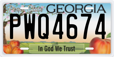 GA license plate PWQ4674