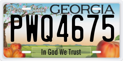 GA license plate PWQ4675