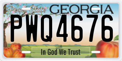 GA license plate PWQ4676
