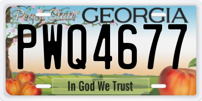 GA license plate PWQ4677