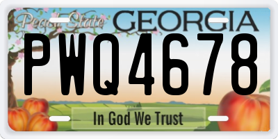 GA license plate PWQ4678