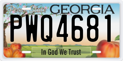 GA license plate PWQ4681
