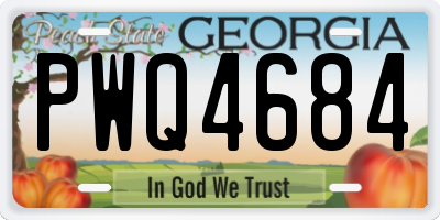GA license plate PWQ4684