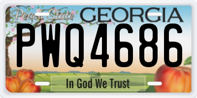 GA license plate PWQ4686