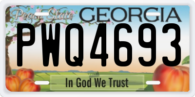 GA license plate PWQ4693