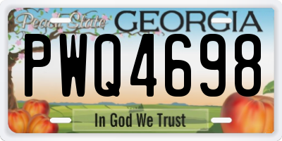 GA license plate PWQ4698