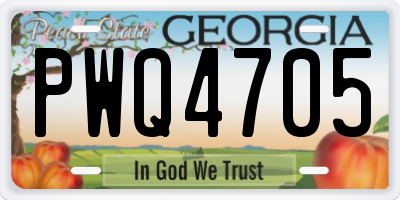 GA license plate PWQ4705