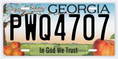 GA license plate PWQ4707