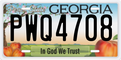 GA license plate PWQ4708