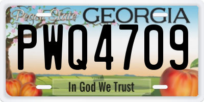 GA license plate PWQ4709
