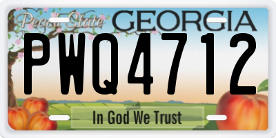 GA license plate PWQ4712