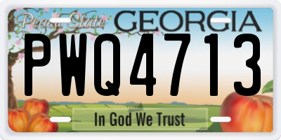 GA license plate PWQ4713
