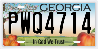 GA license plate PWQ4714